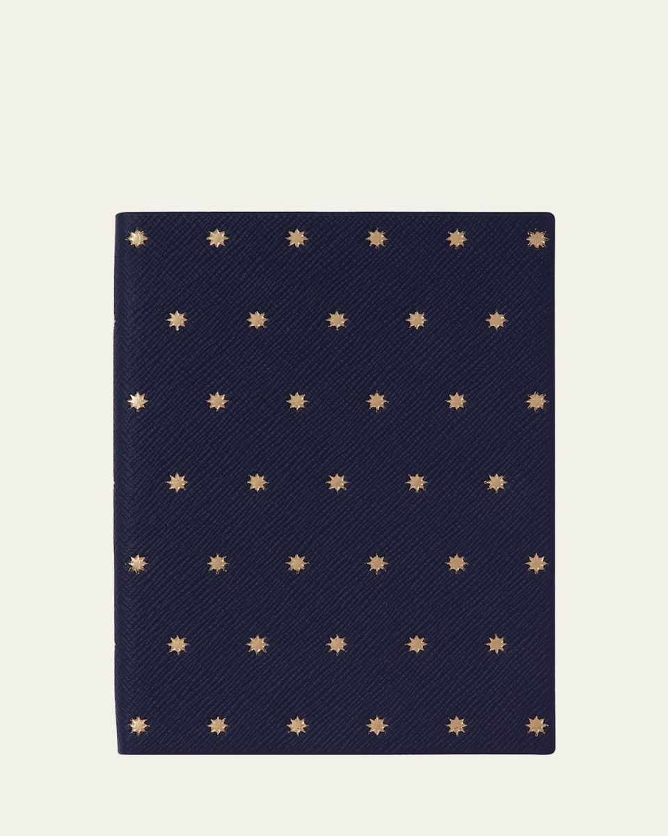 Stars Soho Notebook in Panama Leather, Navy